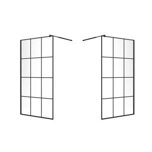 Ścianka prysznicowa walk-in 120x195cm czarna z kratką SP27 KATLA SEVANTE