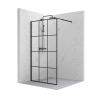 Ścianka prysznicowa walk-in 120x195cm czarna z kratką SP27 KATLA SEVANTE