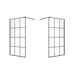 Ścianka prysznicowa walk-in 140x195cm czarna z kratką SP36 KATLA SEVANTE