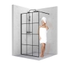 Ścianka prysznicowa walk-in 140x195cm czarna z kratką SP36 KATLA SEVANTE