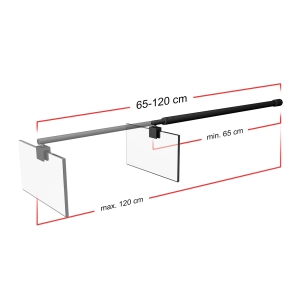 Ścianka prysznicowa walk-in 70x195cm czarna z kratką SP14 LASCAR SEVANTE