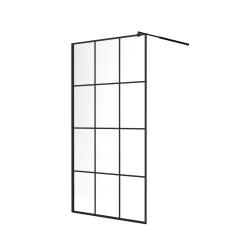 Ścianka prysznicowa walk-in 100x195cm czarna z kratką SP21 KATLA SEVANTE