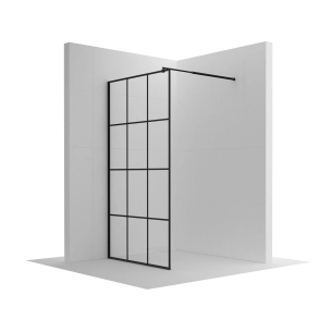 Ścianka prysznicowa walk-in 100x195cm czarna z kratką SP21 KATLA SEVANTE