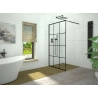 Ścianka prysznicowa walk-in 120x195cm czarna z kratką SP27 KATLA SEVANTE