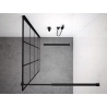 Ścianka prysznicowa walk-in 120x195cm czarna z kratką SP27 KATLA SEVANTE
