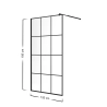 Ścianka prysznicowa walk-in 120x195cm czarna z kratką SP27 KATLA SEVANTE